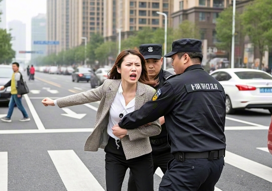 女司机违停且殴打保安究竟如何处罚