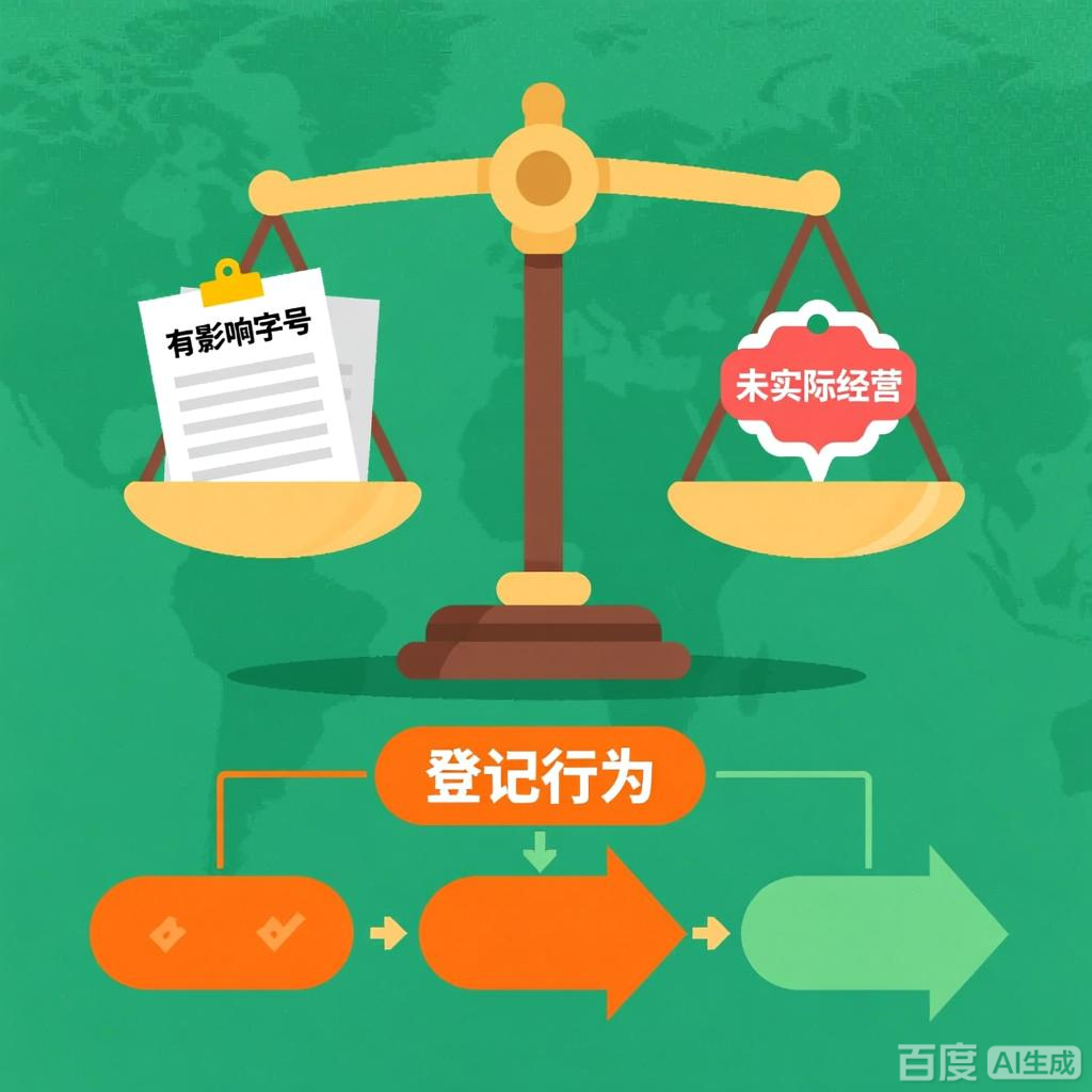如何定性登记他人有影响字号未实际经营的行为?