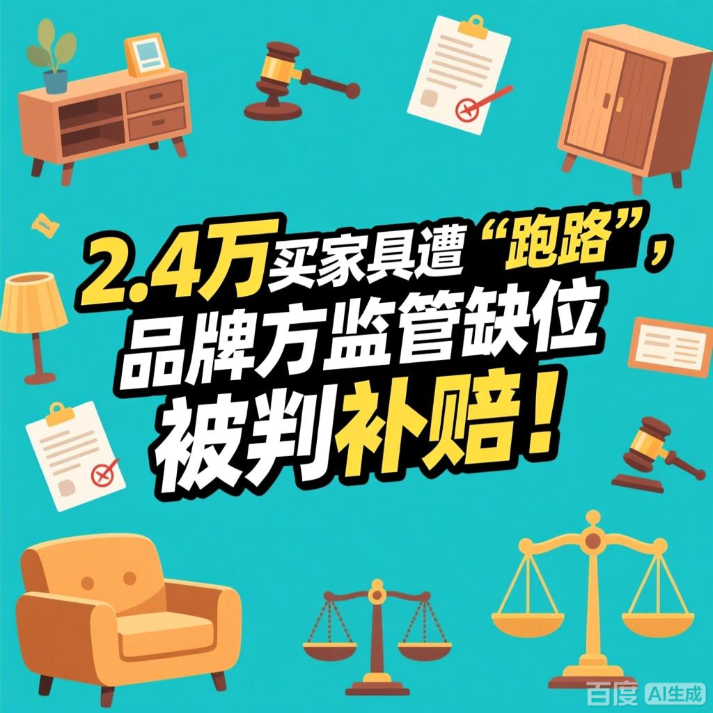 2.4万买家具遭 “跑路”，品牌方监管缺位被判补赔！